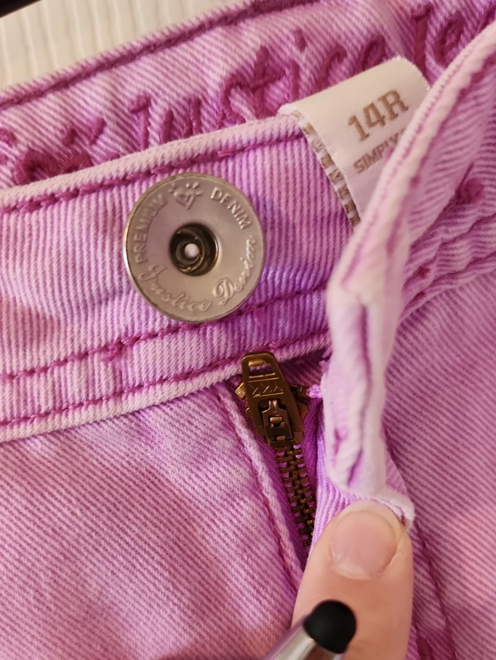 Justice Pink/Purple Jeans - Girls Sz 14R Barbiecore